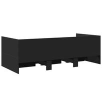 miegamojo lova su ciuziniu - vidaXL Lova su stalčiais, juoda (Black), 75x190 cm, apdirbta mediena - 6 nuotrauka