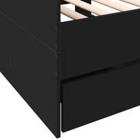 miegamojo lova su ciuziniu - vidaXL Lova su stalčiais, juoda (Black), 75x190 cm, apdirbta mediena - 7 nuotrauka