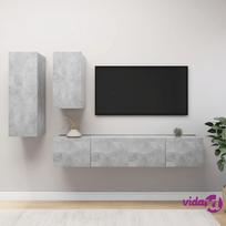 TV staliukas VLX 4 Piece Set 3079151, pilkas, 300 mm x 305 mm x 900 mm