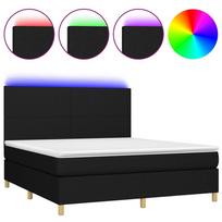 led miegamojo - vidaXL Lova su spyruoklėmis ir čiužiniu, juoda (Black), 160x200 cm, audinys - 2 nuotrauka