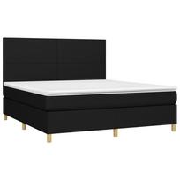 led miegamojo - vidaXL Lova su spyruoklėmis ir čiužiniu, juoda (Black), 160x200 cm, audinys - 3 nuotrauka