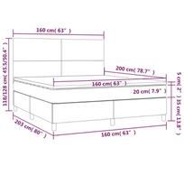 led miegamojo - vidaXL Lova su spyruoklėmis ir čiužiniu, juoda (Black), 160x200 cm, audinys - 8 nuotrauka