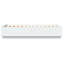 balta miegamojo lova - vidaXL Lovos rėmas su LED, baltas (White), 160x200 cm, apdirbta mediena - 7 nuotrauka