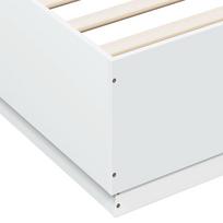balta miegamojo lova - vidaXL Lovos rėmas su LED, baltas (White), 160x200 cm, apdirbta mediena - 8 nuotrauka