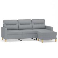 audiniai - vidaXL Trivietė sofa su pakoja, šviesiai pilka, 180cm, audinys - 2 nuotrauka