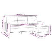 audiniai - vidaXL Trivietė sofa su pakoja, šviesiai pilka, 180cm, audinys - 7 nuotrauka
