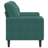 zalia sofa dviviete - vidaXL Dvivietė sofa su pagalvėlėmis, tamsiai žalia, 140cm, aksomas - 4 nuotrauka