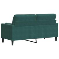 zalia sofa dviviete - vidaXL Dvivietė sofa su pagalvėlėmis, tamsiai žalia, 140cm, aksomas - 5 nuotrauka