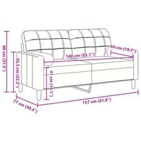 zalia sofa dviviete - vidaXL Dvivietė sofa su pagalvėlėmis, tamsiai žalia, 140cm, aksomas - 7 nuotrauka