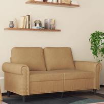 vidaXL Dvivietė sofa, rudos spalvos, 120cm, aksomas