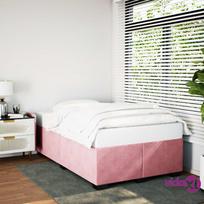 Lova VLX Velvet 288566, rožinė, 226x126.5 cm, su grotelėmis
