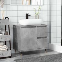 60 cm vonios spintele - vidaXL Vonios spintelė, betono pilka (Concrete Grey), 65 x 33 x 60 cm - 3 nuotrauka
