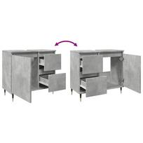 60 cm vonios spintele - vidaXL Vonios spintelė, betono pilka (Concrete Grey), 65 x 33 x 60 cm - 9 nuotrauka