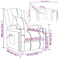fotelis recliner - Fotelis VLX Stand-up Recliner, juodas, 74 cm x 90.5 cm x 100 cm - 13 nuotrauka
