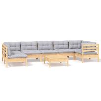 lauko baldai 8 vietu - Lauko baldų komplektas VLX Garden Lounge Set 3096039, pilkas/rudas, 8 vietų - 2 nuotrauka