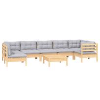 lauko baldai 8 vietu - Lauko baldų komplektas VLX Garden Lounge Set 3096039, pilkas/rudas, 8 vietų - 3 nuotrauka