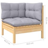 lauko baldai 8 vietu - Lauko baldų komplektas VLX Garden Lounge Set 3096039, pilkas/rudas, 8 vietų - 7 nuotrauka