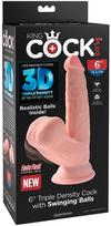 Dildo 3D Cock Swinging Balls 6"