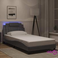 Lova VLX With LED 285739, pilka, 217x115 cm, su grotelėmis