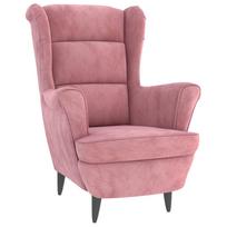 rozinis fotelis - Fotelis vidaXL Aksominis Krėslas, Rožinė (Pink) - 2 nuotrauka