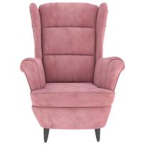 rozinis fotelis - Fotelis vidaXL Aksominis Krėslas, Rožinė (Pink) - 3 nuotrauka
