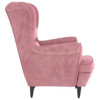 rozinis fotelis - Fotelis vidaXL Aksominis Krėslas, Rožinė (Pink) - 4 nuotrauka
