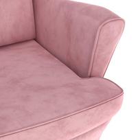 rozinis fotelis - Fotelis vidaXL Aksominis Krėslas, Rožinė (Pink) - 6 nuotrauka