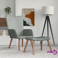 Fotelis VLX Relaxing Velvet, šviesiai pilka, 69 cm x 61.5 cm x 95.5 cm