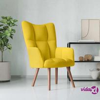 Fotelis VLX Relaxing Velvet, geltonas, 69 cm x 61.5 cm x 95.5 cm