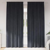 vidaXL Tamsiai pilkos (Dark Grey) Aksominės užuolaidos 2 vnt, 140 x 260 cm