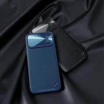 iphone 14 kamera - Nillkin CamShield Leather S Case for iPhone 14 Pro Max - Juodas (Black) - 1 nuotrauka
