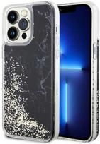 telefono deklas iphone 14 pro max - Apple iPhone 14 Pro Max Guess Liquid Glitter Marble Dėklas - Juodas (Black) - 1 nuotrauka