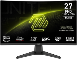 curved monitorius - MSI MAG 276CFDE E20 27", lenktas (Curved), 200Hz - 1 nuotrauka