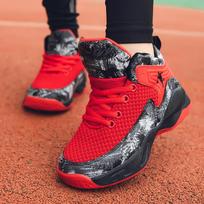 Spring and Autumn paragraph Basketball Shoes for Kids Sneakers Thick Sole Non-slip  Sports Shoes Boy Basket Trainer Shoes 40