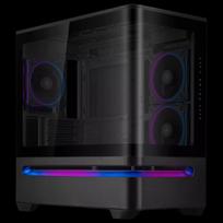 micro atx korpusas - ASUS PRIME AP202 TG ARGB Juodas (Black) - 1 nuotrauka