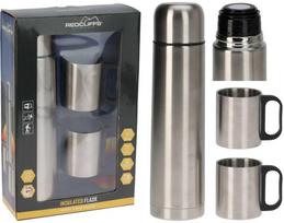 Excellent Houseware TOURIST termosas 1L su 2 puodeliais, sidabrinis (Silver)