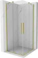 Dušo kabina Mexen Velar DUO, stačiakampė, 90 x 80 cm, matinė auksinė (Brushed Gold)