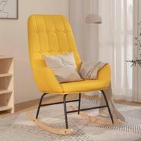 Supamasis krėslas VLX Rocking Chair Mustard, geltonas, 80.5 cm x 61 cm x 89 cm