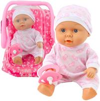 Lean Toys Lėlė kūdikis su nešiokle ir čiulptuku, rožinė (Pink), 22 cm