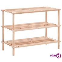 vidaXL Batų lentyna, 3 aukštų, eglės medienos masyvas (Spruce)