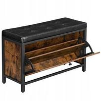 Batų spintelė su sėdyne Leobert LSB049B01, ruda/juoda (Brown/Black)
