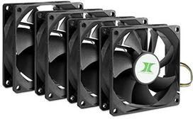 Inter-Tech IPC Fan Set 80mm Juodas (Black) 4 vnt.