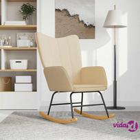 Supamasis krėslas VLX Rocking Chair, kreminės spalvos, 71 cm x 60 cm x 79 cm