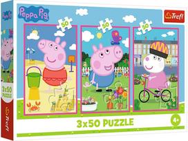 peppa pig delione - Trefl Dėlionė 3x50 Draugystės galia / Peppa Pig 34877 - 1 nuotrauka