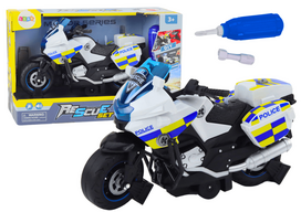 LEAN Toys policijos motociklas su šviesomis ir garsais, Baltas (White)