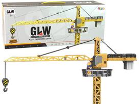 LEAN TOYS žaislinis statybinis kranas 95 cm Geltona (Yellow)