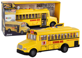 LEAN Toys Mokyklinis autobusas 1:16 su garsais ir šviesomis, geltonas (Yellow)