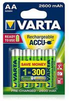 4x Akumuliatorius R-06 R06 AA 2600mAh Ready2use Varta