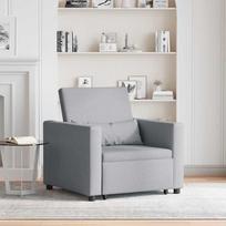 Fotelis vidaXL 3-in-1 Vienvietis Sofa-Lova, šviesiai pilkas (Light Grey)