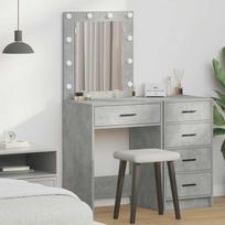 vidaXL Kosmetinis staliukas su stalčiu Betono pilka (Concrete Grey) 50 x 41 x 135 cm